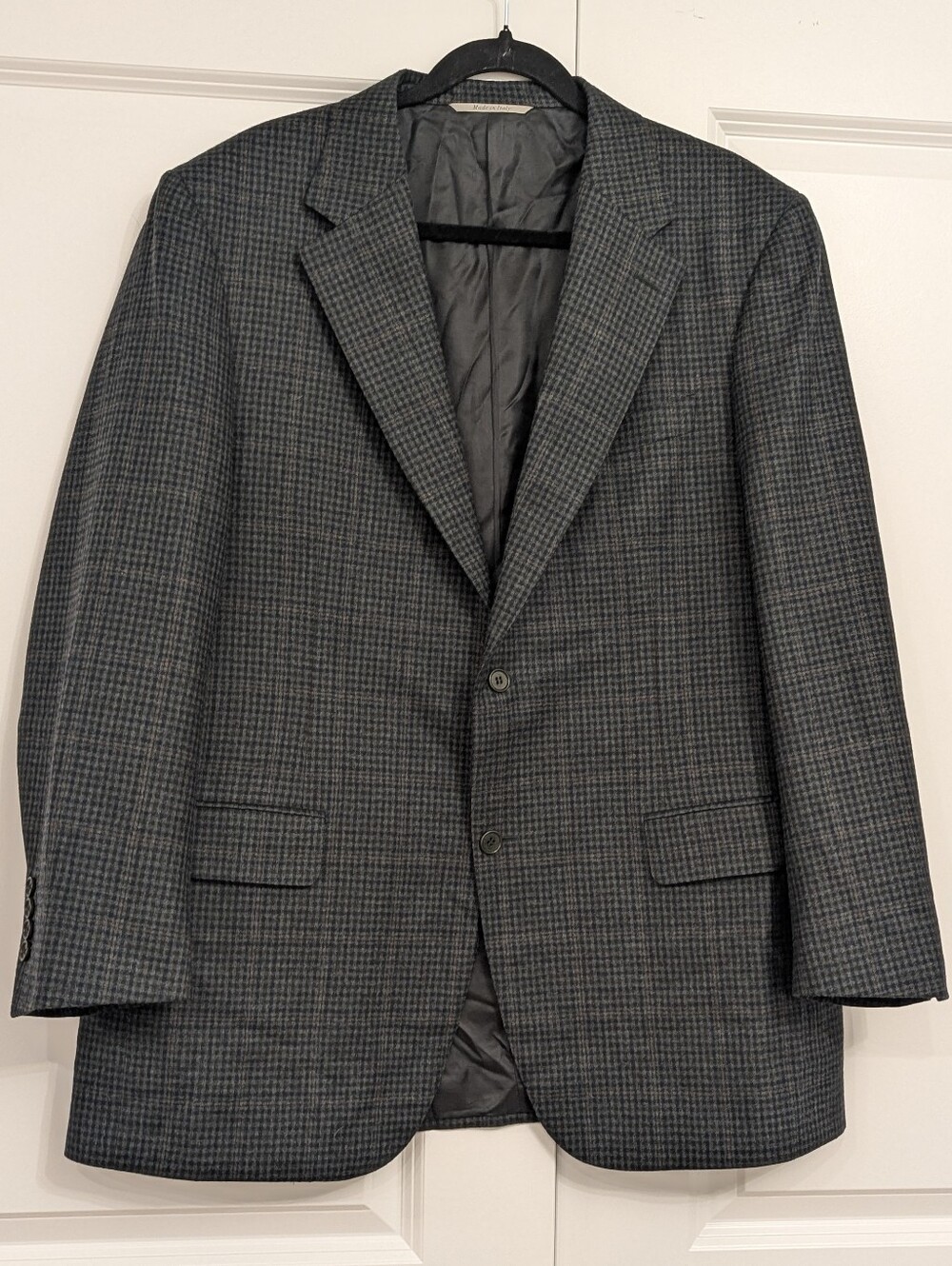 Canali Harry Rosen Blue Green Plaid Wool Blazer Sport Coat Jacket 40R Italy